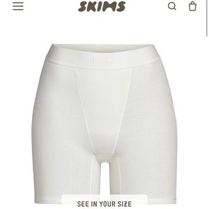Skims cotton ribbed boxers in BONE